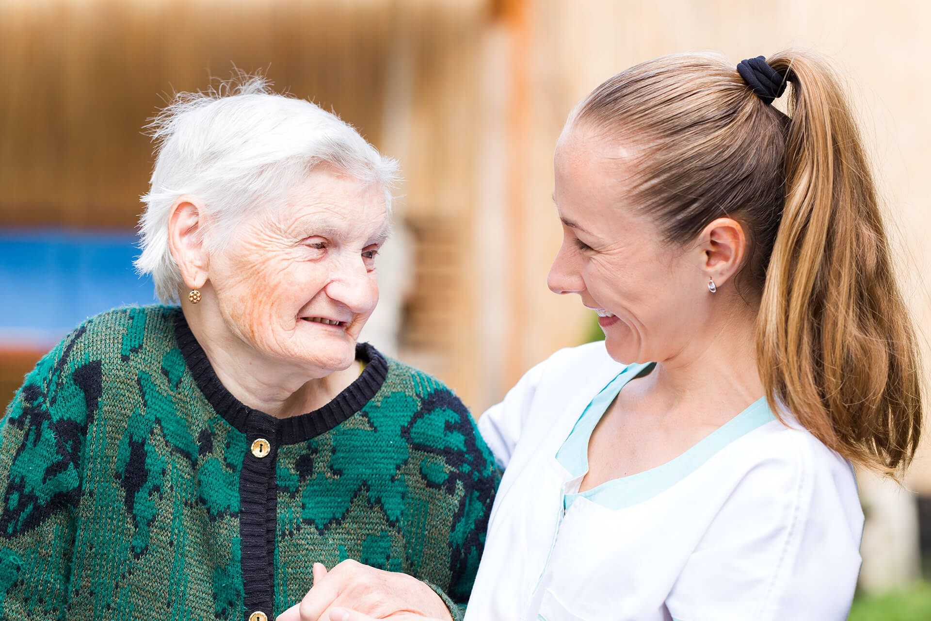 Happy people in memory care